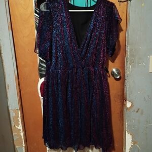Elegant Purple and Blue Women's Dress